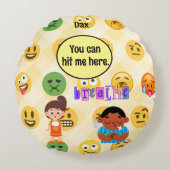 教師 生徒 落ち着く コーナーなぞる 呼吸 叩く ラウンドクッション (正面)