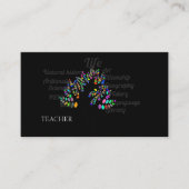 教師 | 講師 ホワイト ビジネス カード (正面)