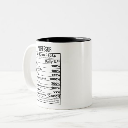 教授の栄養の事実のおもしろい贈り物アイディア ツートーンマグカップ (正面左)