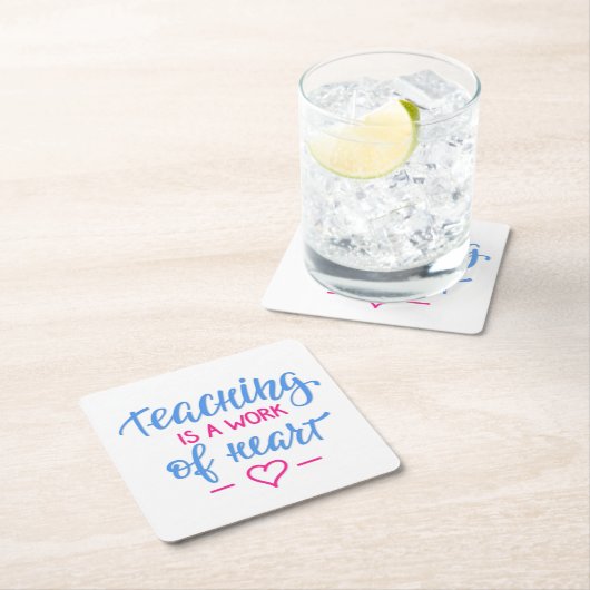 教授はハートの仕事です スクエアペーパーコースター (インサイチュ)