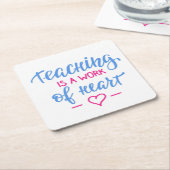 教授はハートの仕事です スクエアペーパーコースター (アングル)