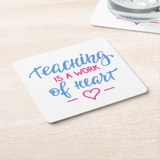 教授はハートの仕事です スクエアペーパーコースター (アングル)