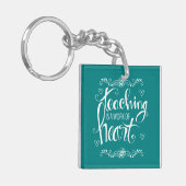 教授はハート|のかわいい句の仕事です キーホルダー (正面左)