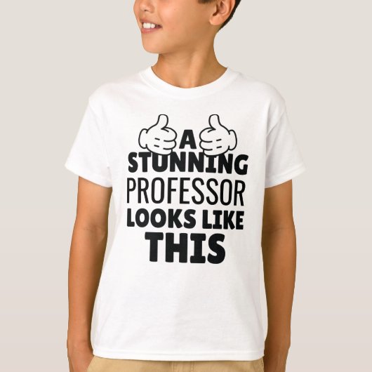 教授は素晴らしこんな風に見えるおもしろい Tシャツ (正面)