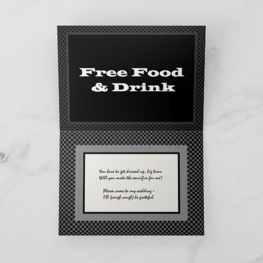 教父のおもしろいな結婚式招待状の自由な食糧飲み物 招待状 (内部)