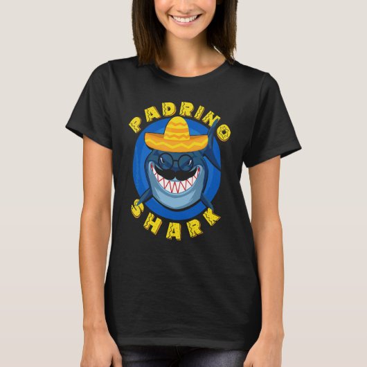教父サメ スペイン語 教父母 洗礼 命名式 Tシャツ (正面)