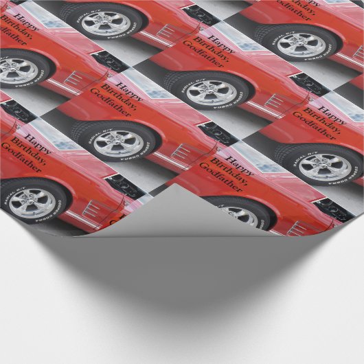 教父、誕生日のヴィンテージ、ムスタング、ギフトの紙 ラッピングペーパー (角)