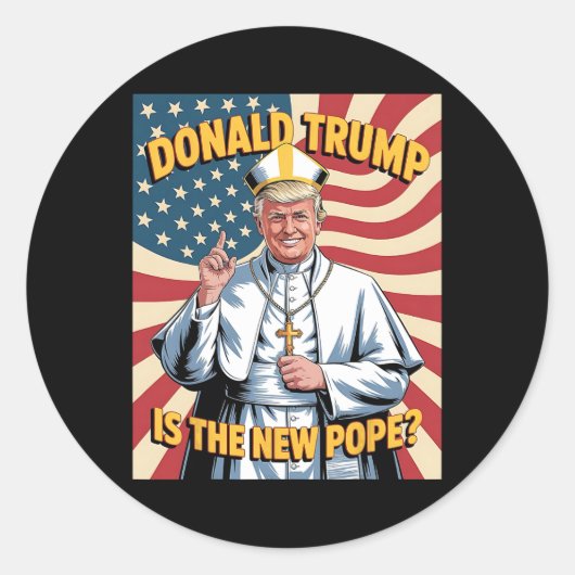 教皇とおもしろい大統領ドナルド・トランプ8 ラウンドシール (正面)
