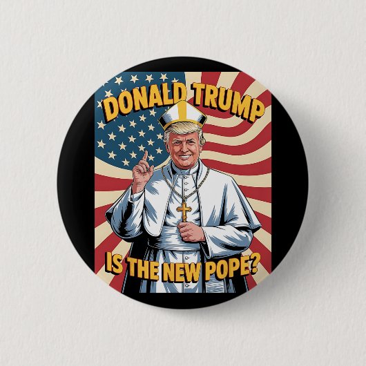 教皇とおもしろい大統領ドナルド・トランプ8 缶バッジ (正面)
