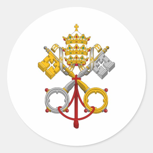 教皇の公式シンボルコートのエンブレム ラウンドシール (正面)