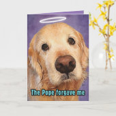 教皇の謝罪の挨拶によって許されたゴールデンレトリバー カード (黄色い花)
