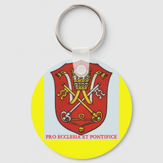 教皇キーチェーン伝統的ローマカトリック法王 キーホルダー (正面)