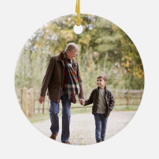 教皇ギリシャの祖父の写真クリスマス セラミックオーナメント (裏面)