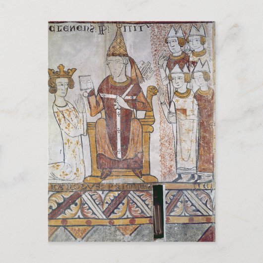 教皇クレメントIVアンジュシャルルを投資 ポストカード (正面)