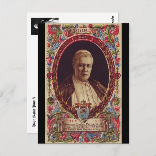教皇サンピウスX ポストカード (正面/裏面)