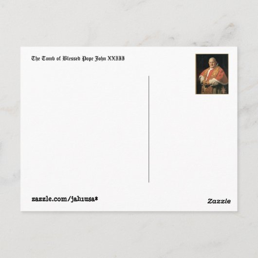 教皇ジョ賛美ン23世の墓 ポストカード (裏面)