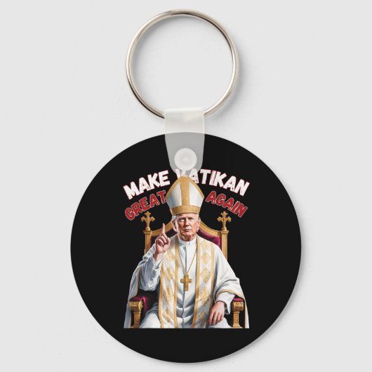 教皇トランプおもしろい大統領 キーホルダー (正面)