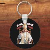 教皇トランプおもしろい大統領 キーホルダー (正面)