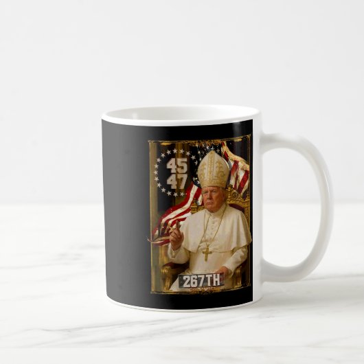 教皇トランプおもしろい大統領 コーヒーマグカップ (右)