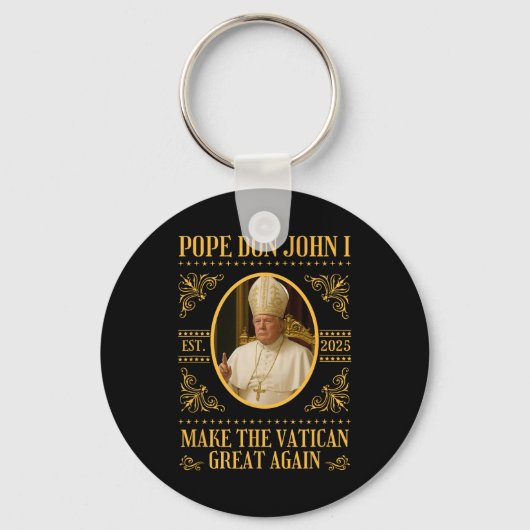 教皇トランプ教皇ドン・ジョンI政治おもしろい風刺 キーホルダー (正面)