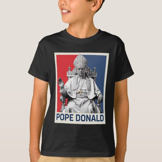 教皇ドナルド法王トランプ政治法王 Tシャツ (正面)