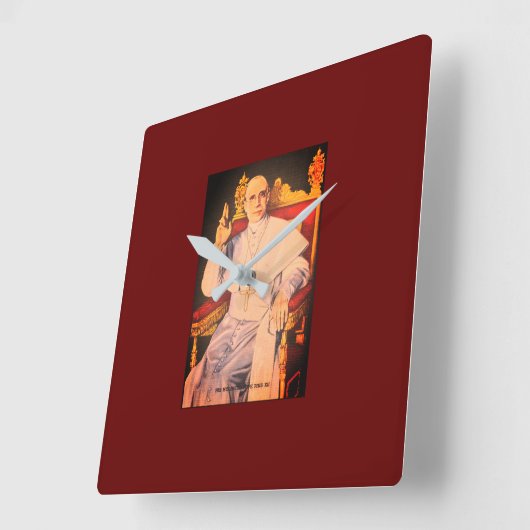 教皇ピウス12世の聖 – カトリック教会 スクエア壁時計 (傾斜)