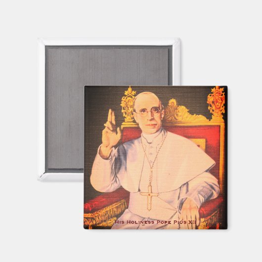教皇ピウス12世の聖 – カトリック教会 マグネット (正面/裏面)