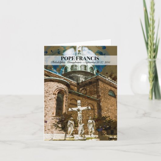 教皇フランシスがフィラデルフィアPAノテカードを訪問 カード (正面)
