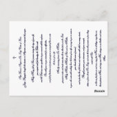 教皇フランシスの祈りの言葉と我々のミスター・オブ・ノット ポストカード (裏面)