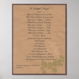教皇フランシス=聖。フランシスシンプル祈りの言葉オーガニック= ポスター