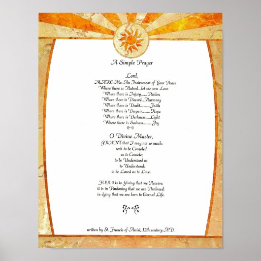教皇フランシス=聖。フランシスシンプル祈りの言葉=竹2 ポスター (正面)