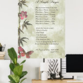 教皇フランシス=聖。フランシスシンプル祈りの言葉=竹2 ポスター (ホームオフィス)