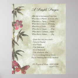 教皇フランシス=聖。フランシスシンプル祈りの言葉=竹2 ポスター