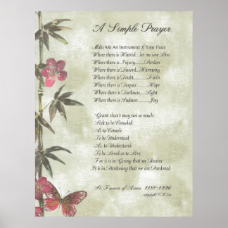 教皇フランシス=聖。フランシスシンプル祈りの言葉=竹2 ポスター