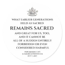 教皇ベネディクトゥス XVI Summorum Pontificum 引用ステッカー