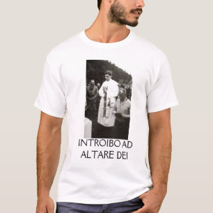 教皇ベネディクト16世カトリック教INTROIBOの広告ALTARE DEI Tシャツ