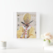 教皇ベネディクト16世Tシャツ スクエア壁時計 (ホーム)