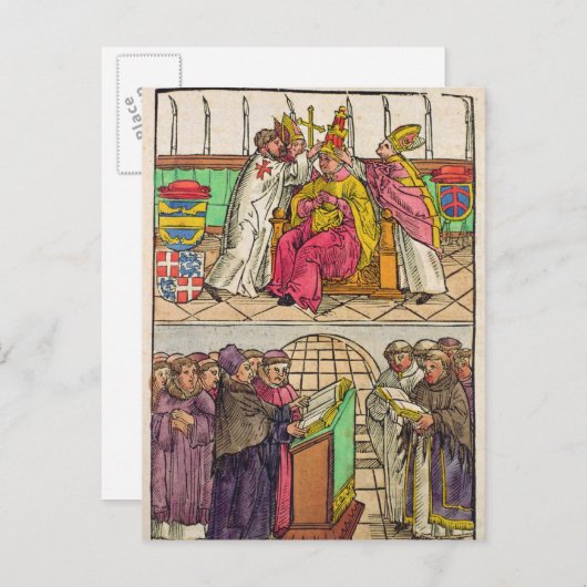 教皇マーティンVは教皇に据え付けられる ポストカード (正面/裏面)