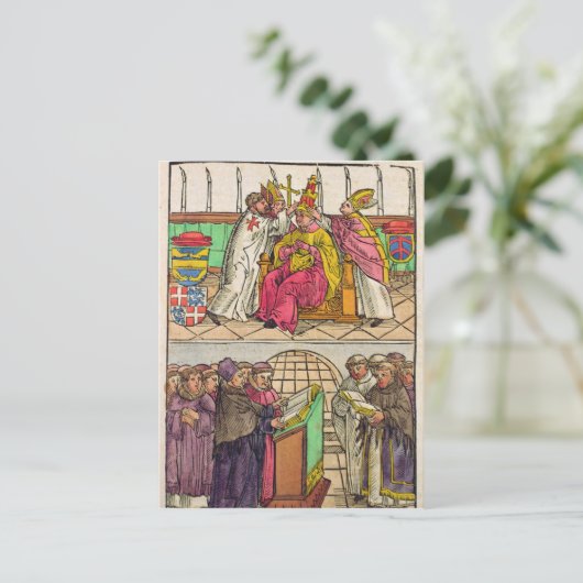 教皇マーティンVは教皇に据え付けられる ポストカード (スタンド正面)