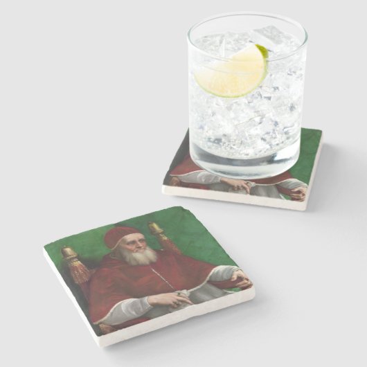 教皇ユリウス二世のポートレート(ラファエル著) ストーンコースター (横)