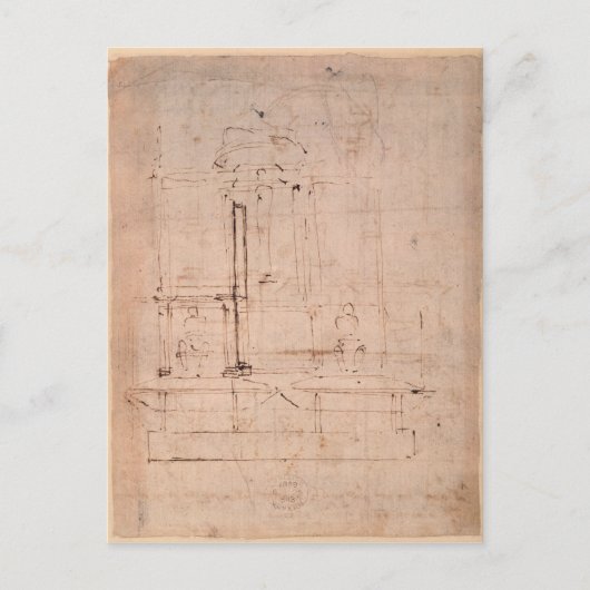 教皇ユリウス二世の墓のためのデザイン ポストカード (正面)