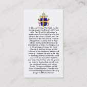 教皇ヨハネ・パウロ2世の美化カード 名刺 (裏面)