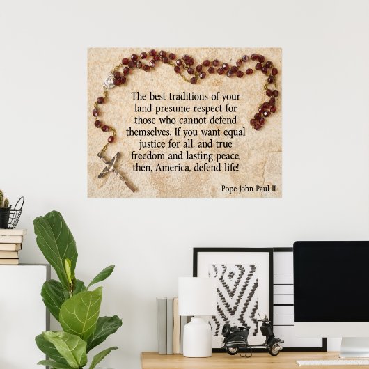 教皇ヨハネ・ポールが命を守る ポスター (ホームオフィス)