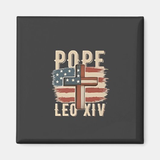 教皇レオ十四世キリスト教教会ダ教皇アメリカ国旗 マグネット (正面)
