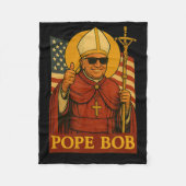 教皇レオ教皇ボブファースト・アメリカ教皇ヴィンテージ・パパ フリースブランケット (正面)