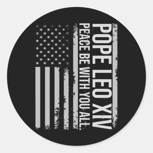 教皇レオ14世アメリカ初の教皇アメリカ国旗Vin ラウンドシール (正面)