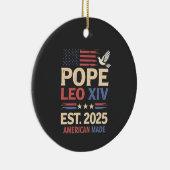 教皇レオ14世。2025年7月4日米国国旗 セラミックオーナメント (右)