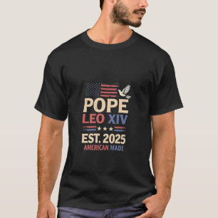 教皇レオ14世。2025年7月4日米国国旗 Tシャツ