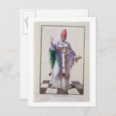 教皇レオ3世（795年～816年）、「エスタンペスのレコイユ」 ポストカード (正面/裏面)