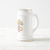 教皇制度の公式の法皇のSymbol Coat紋章 ビールジョッキ (正面右)